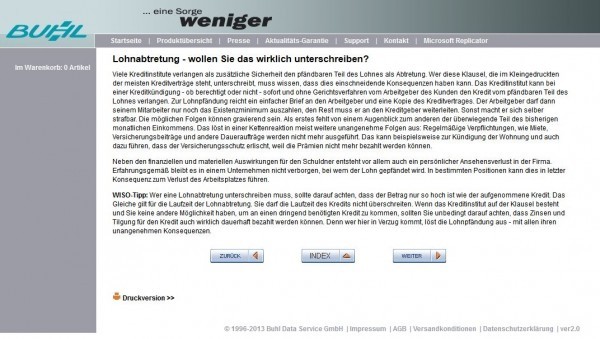 Lohnabtretung - Wollen Sie das wirklich unterschreiben? (Screenshot http://cms.buhl.de/Portal_Mein_Geld___Ratgeber_2_1_26.BuhlData am 24.05.2013)